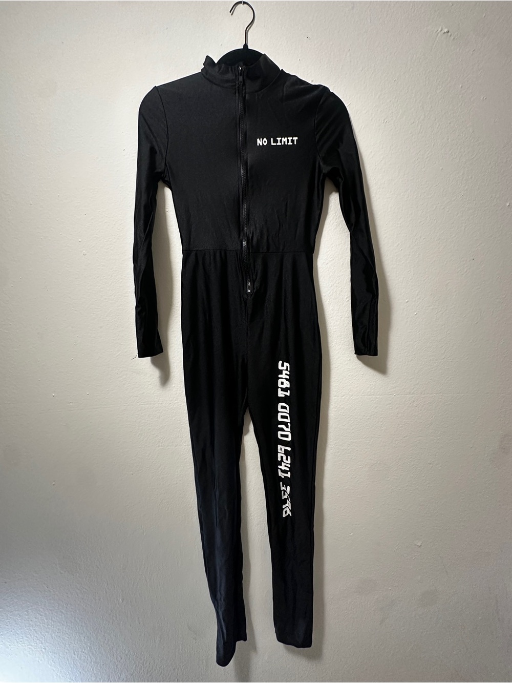 Halloween costume black Zip-Front Women's Jumpsuit - Picture 2 of 7